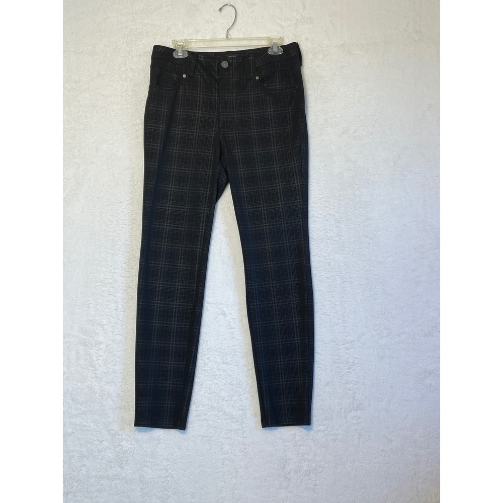 Simply Vera Wang Skinny Plaid Pants Size M Mid Rise Stretch Casual Workwear